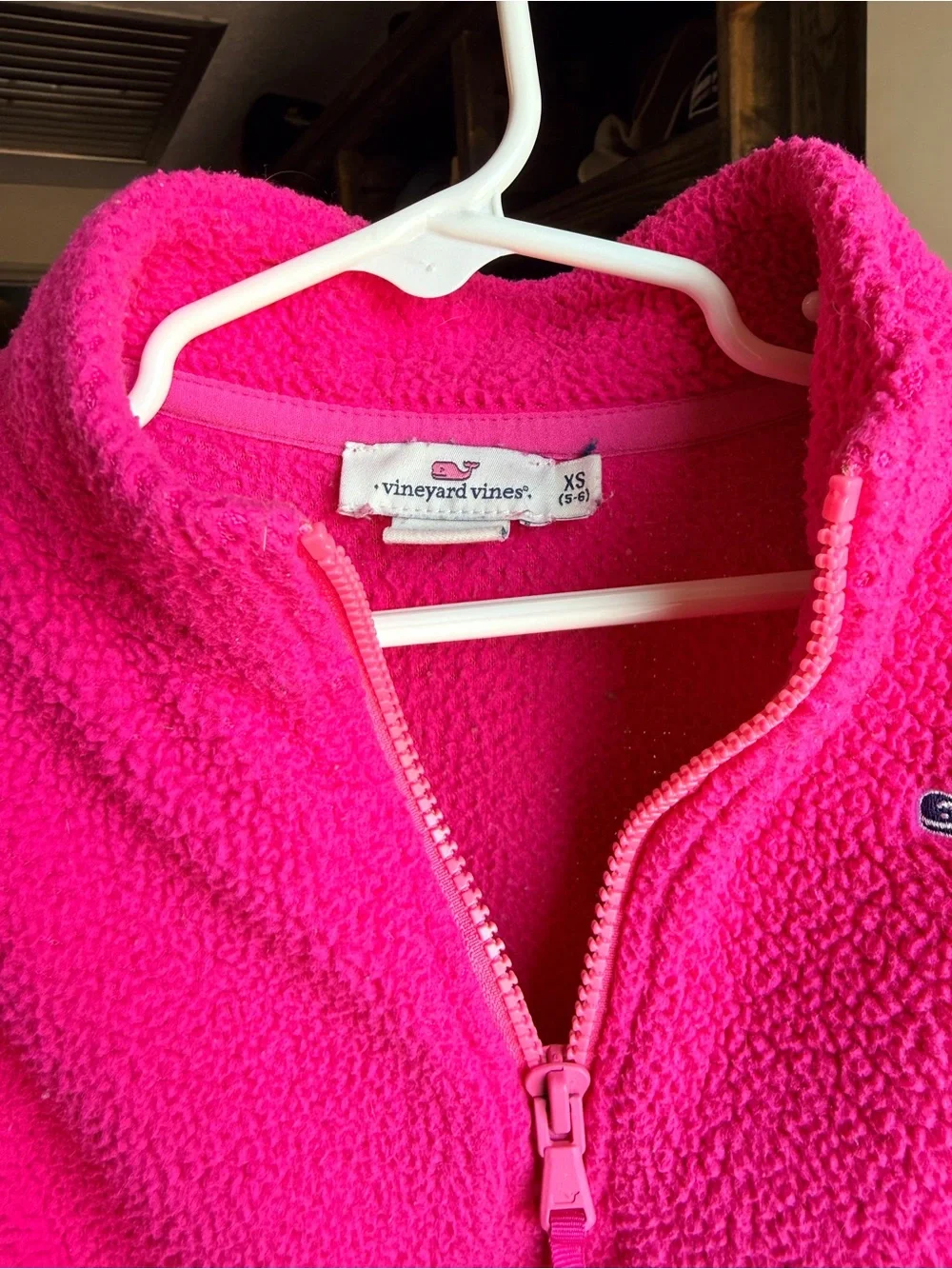 Vineyard Vines Pink Sherpa Quarter-Zip Pullover girls size 5/6